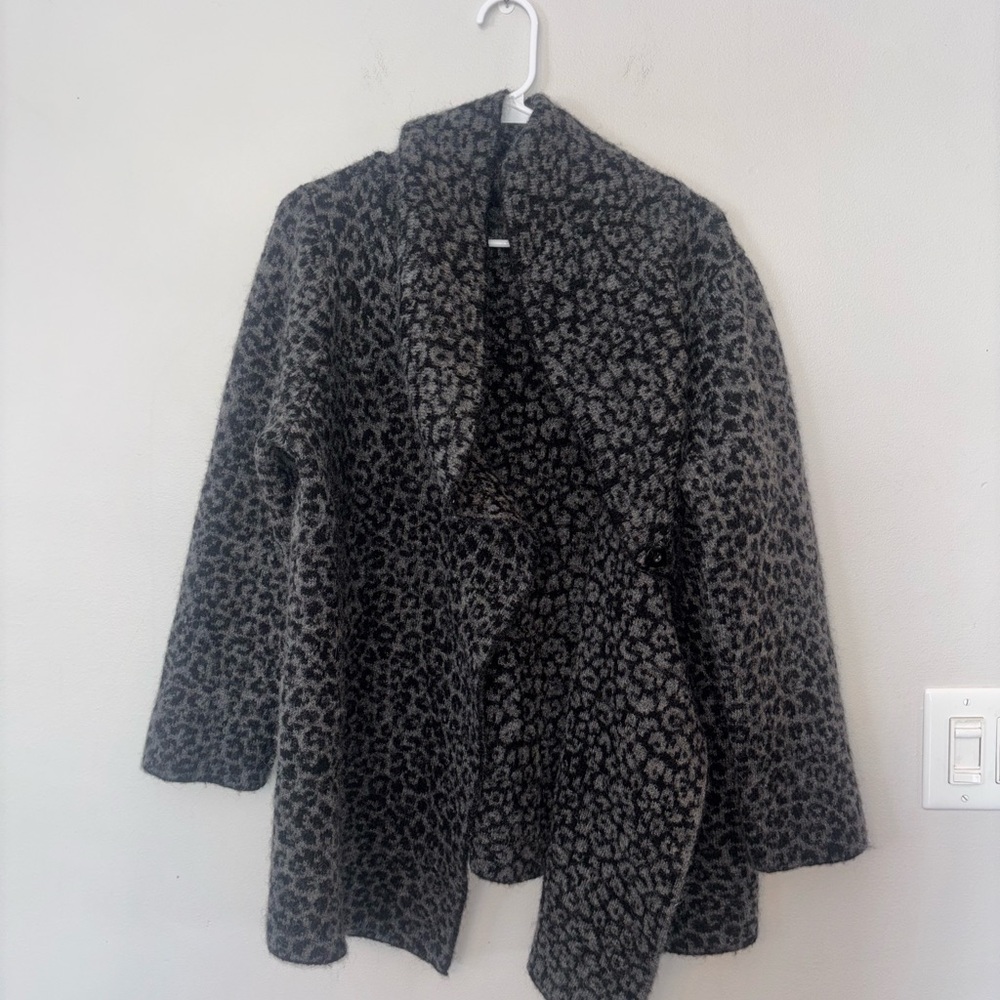Christian Siriano Black and Gray Teddy Jacket